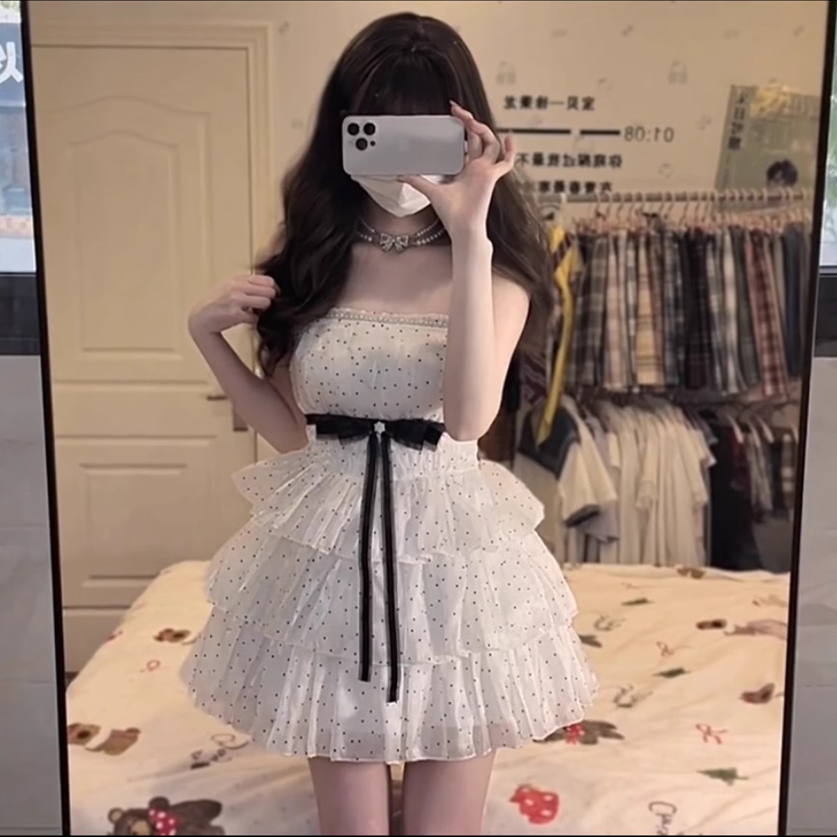甜辣妹抹胸吊带连衣裙女夏季法式小个子公主蛋糕裙收腰蓬蓬裙子女