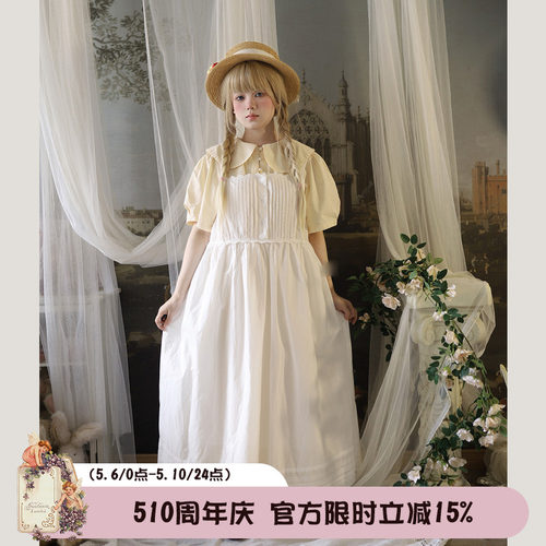 Labeau泡泡袖娃娃领短袖连衣裙