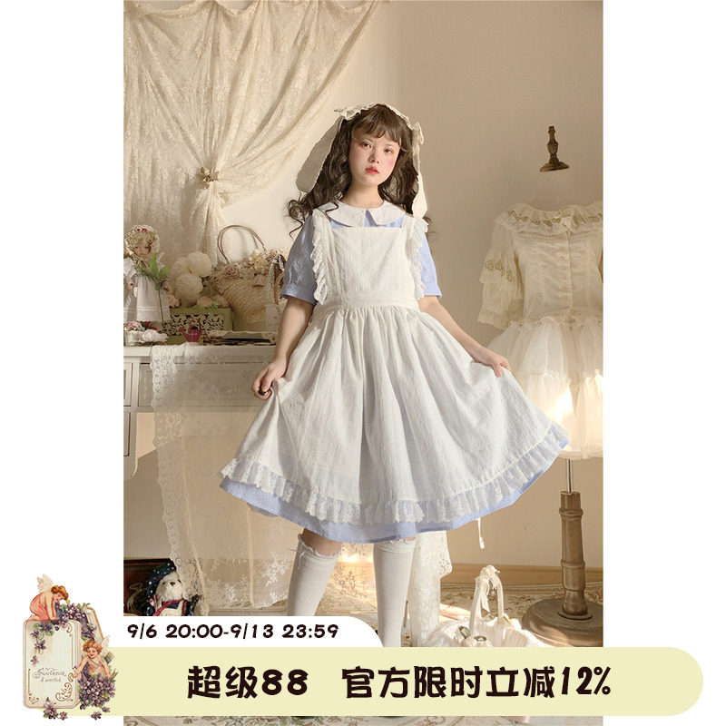 labeau-春水煎茶-爱丽丝轻lo裙连衣裙女日系软妹lolita罩裙背带裙