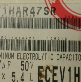原装松下贴片铝电解  ECEV1HAR47SR 50V0.47UF 4X5.4 SMD