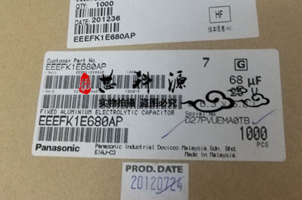 EEE-FK1E680AP 松下高频贴片电解 EEEFK1E680AP 6.3X5.8 25V68UF