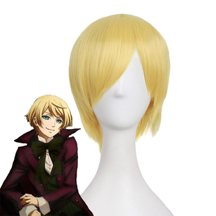 黑执事Ⅱ cos假毛阿洛伊斯 亚洛斯·托兰西 30CM金色cosplay假发