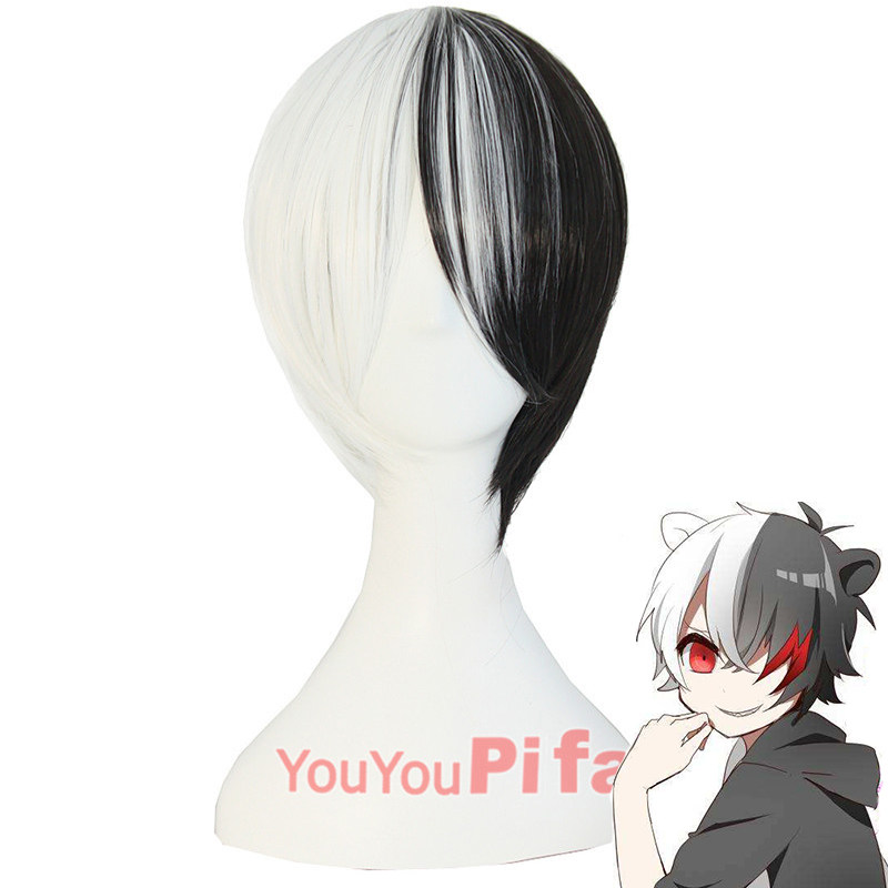 cos假发 弹丸论破 弹丸轮舞 黑白熊拟人 男士短发动漫cosplay假发