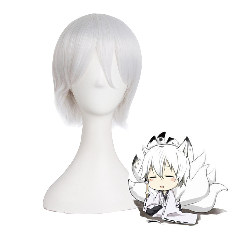 妖狐X仆SS 御狐神双炽 cos假发 银白色反翘短发