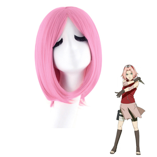 火影忍者 春野樱 动漫cos假发粉红色中分假毛女逼真cosplay短直发