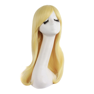 游戏LOL联盟光辉女郎拉克丝假毛齐斜刘海金色70CM微卷cosplay假发