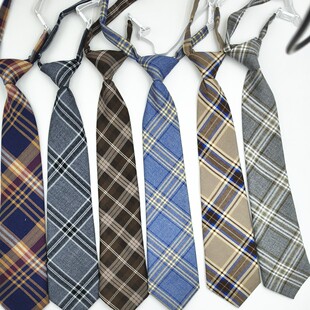 JK领带黑色灰色格子条纹女生蝴蝶结男生手打款免打结短款情侣配饰