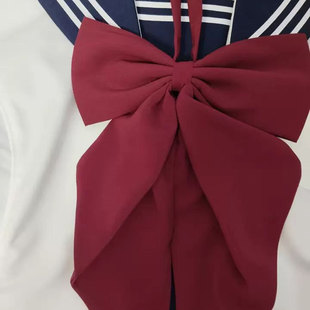 酒红色超大领结女纯色蝴蝶结jk制服衬衫学院风燕尾水手服领花