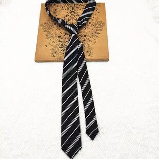 JK领带女士学生黑白条纹韩版日系学生懒人免打结男士手打款风院风