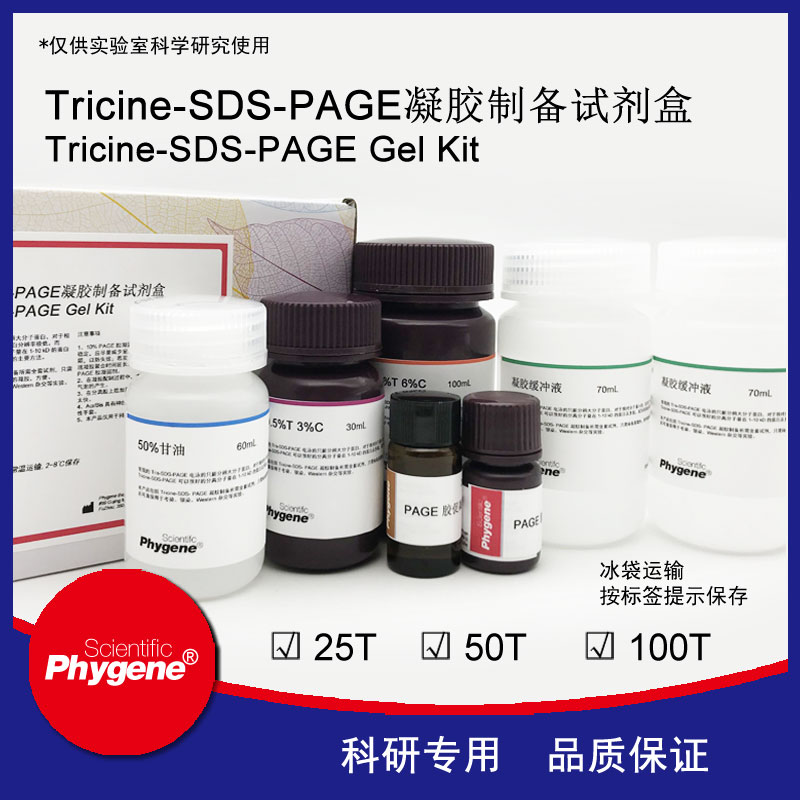 Tricine-SDS-PAGE凝胶制备试剂盒 小分子胶配制 PH1493 PHYGENE