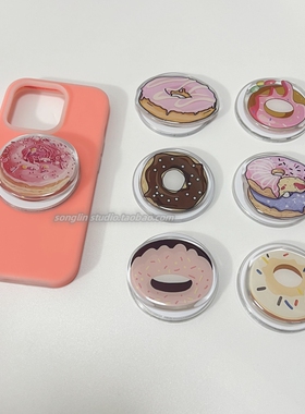 ins简约仿真蛋糕面包手机壳追剧桌面支撑伸缩吸附magsafe磁吸支架