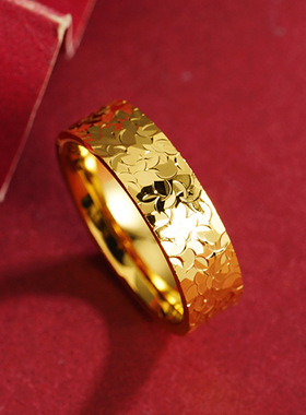 久不掉色碎碎冰冰戒指爆闪沙金