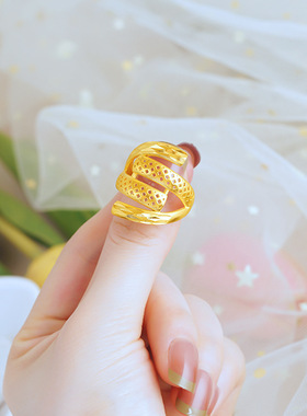 沙金个性时尚戒指开口可以调节