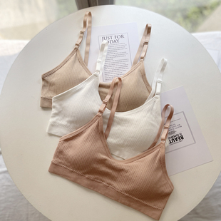 2022美背吊带Bra舒适亲肤抹胸式无钢圈文胸学生背心式内衣女小胸