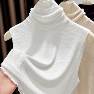 软糯超弹皮肤衣假领子百搭堆堆高领打底衫女秋冬毛衣内搭无袖背心