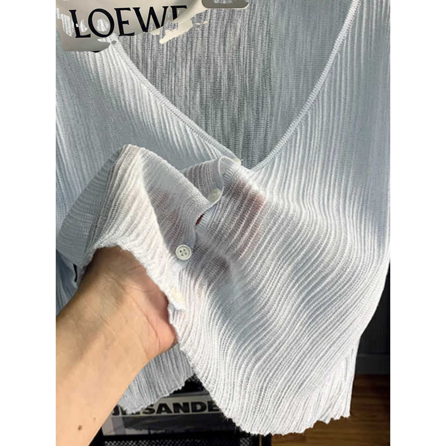 纯色针织v领女外搭夏季薄款透气冰丝空调打底衫防晒披肩上衣外套