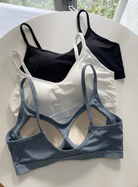 2022美背运动抹胸无痕内衣夏季薄款女聚拢小胸背心式文胸罩无钢圈