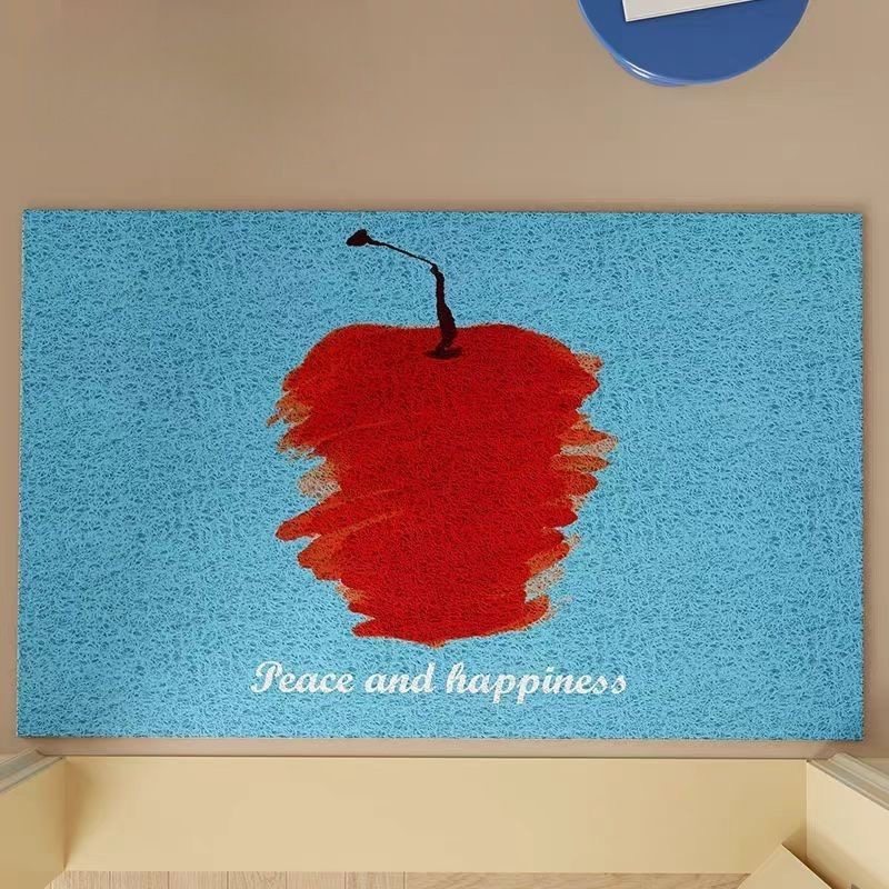 手绘苹果梨子入门丝圈地垫长条防尘室内客厅玄关门口地垫ins简约,居家布艺,入户地垫,淘宝优惠券,粉丝福利购,淘宝优惠卷