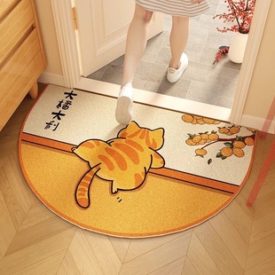 入户门地垫可爱猫丝圈换鞋脚垫除尘耐脏可裁剪门垫玄关门内外地毯