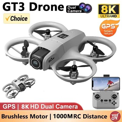 NEW Drones GT3 GPS 8K Professional HD 180 Dual Cameras 5G