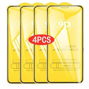 4PCS 9D Screen Protector Tempered Glass IPhone 14 13 12适用8