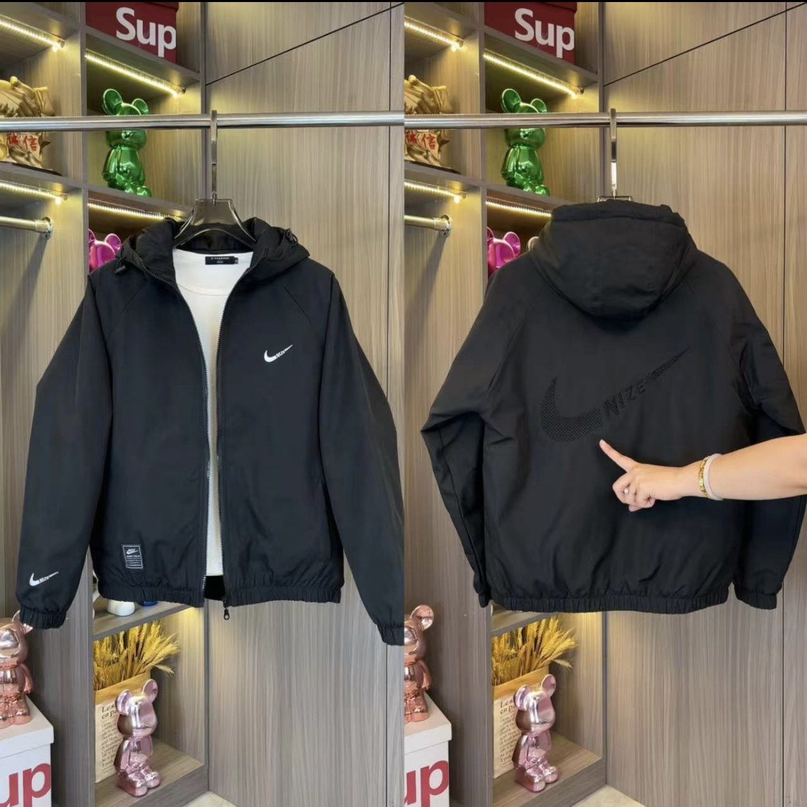 2025冬季二棉新款男士连帽夹克薄棉外套刺绣时尚百搭休闲上衣6028,男装,夹克,淘宝优惠券,粉丝福利购,淘宝优惠卷