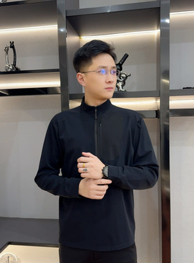 2025冬季新款男士立领加厚保暖户外拉链长袖T恤衫百搭休闲33642