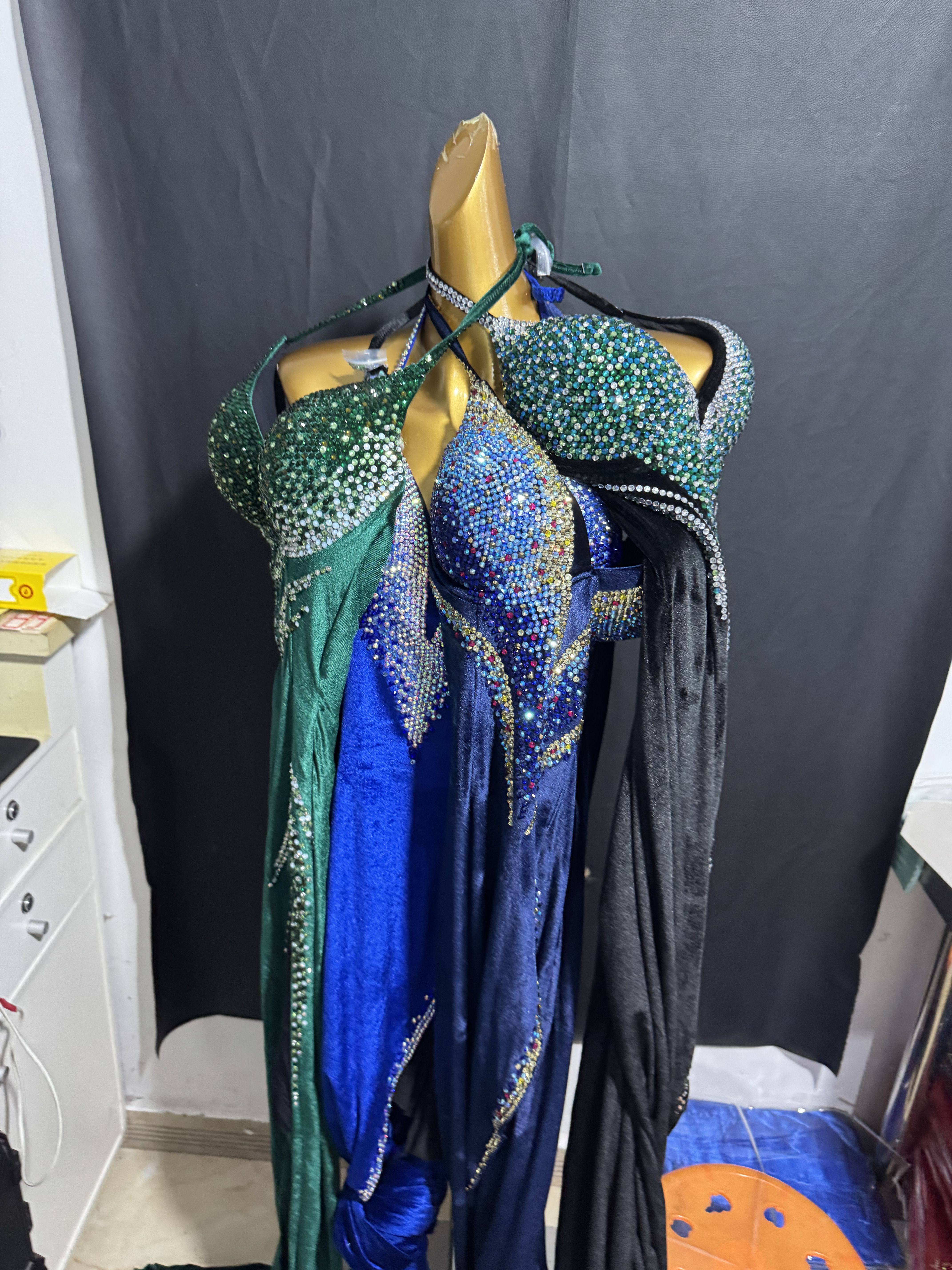 比基尼健身健美比赛标准版晚礼服成品