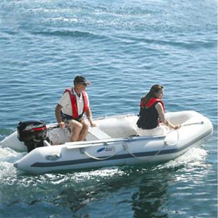 广州加厚硬底耐磨4人橡皮艇钓鱼冲锋舟船艇+3.5马力送救生衣4件