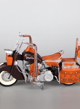 复古怀旧美式铁艺摩托车模型创意家居装饰手工金属工艺品模型摆件