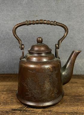 老铜酒壶老酒具铜酒盅酒杯古玩收藏民俗怀旧老物件复古装饰摆件