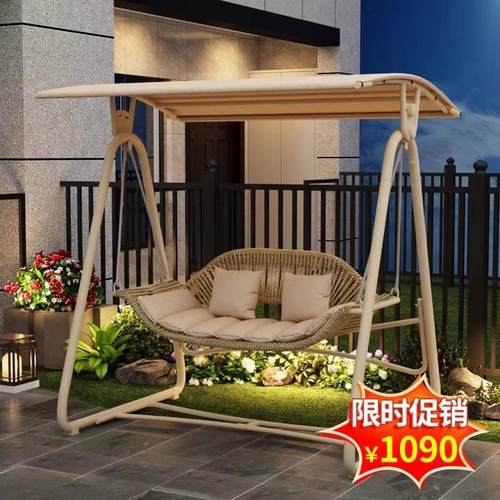 户外秋千庭院荡秋千室外双人吊床小院网红花园秋千椅吊椅阳台家用