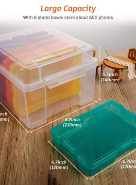 4x6相片照片卡片彩色卡盒收纳盒拼图工具零件储物盒分类盒子