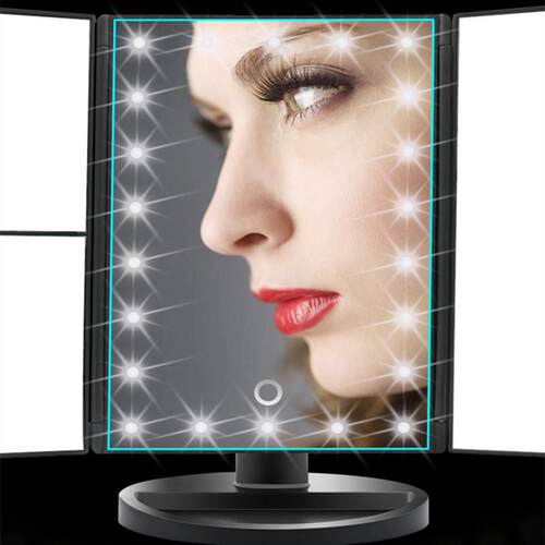 Makeup Mirror LED Lighted Touch Screen Magnifying三折梳妆镜
