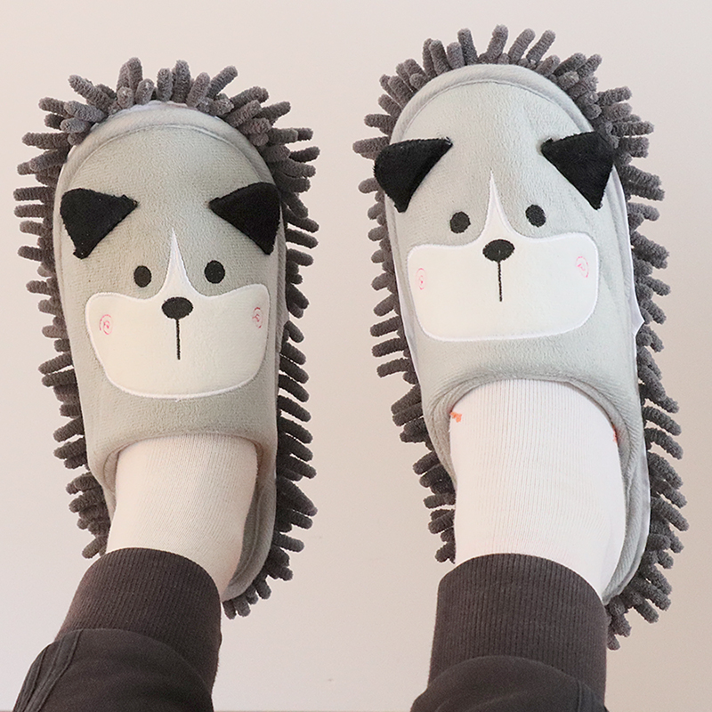 可拆卸保暖静音家居擦地板拖鞋