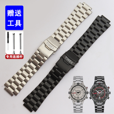 适用天美时潮汐表带TW2R55500 T2N720 T2N721 T2N739原装款16钢带