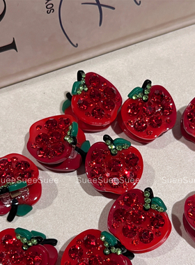 韩国东大门新年红色苹果发夹女可爱甜美少女心碎发刘海夹边夹发饰