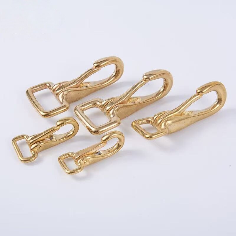 纯黄铜龙虾扣扣狗扣铜钳扣财布钩手工皮艺皮雕皮具配件现货