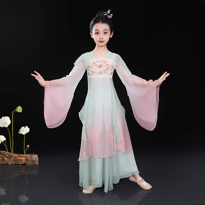 儿童古典舞飘逸齐胸纱衣