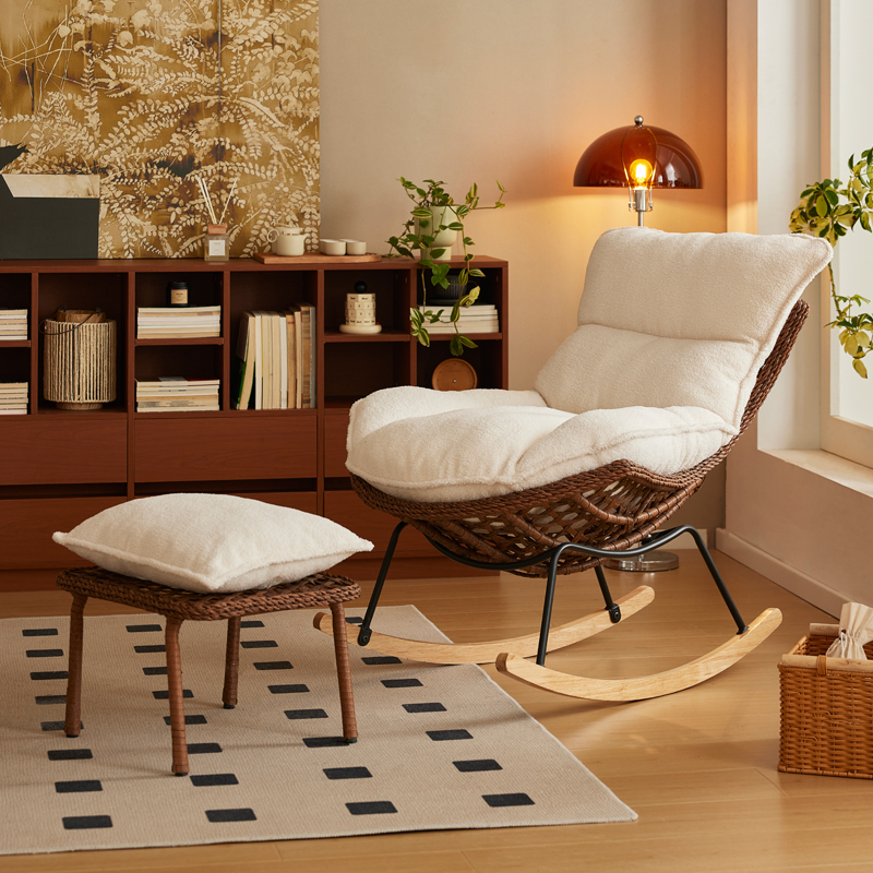 懒生活摇摇椅大人躺椅家用懒人休闲椅客厅午睡阳台藤编单人沙发椅,住宅家具,摇椅,淘宝优惠券,粉丝福利购,淘宝优惠卷