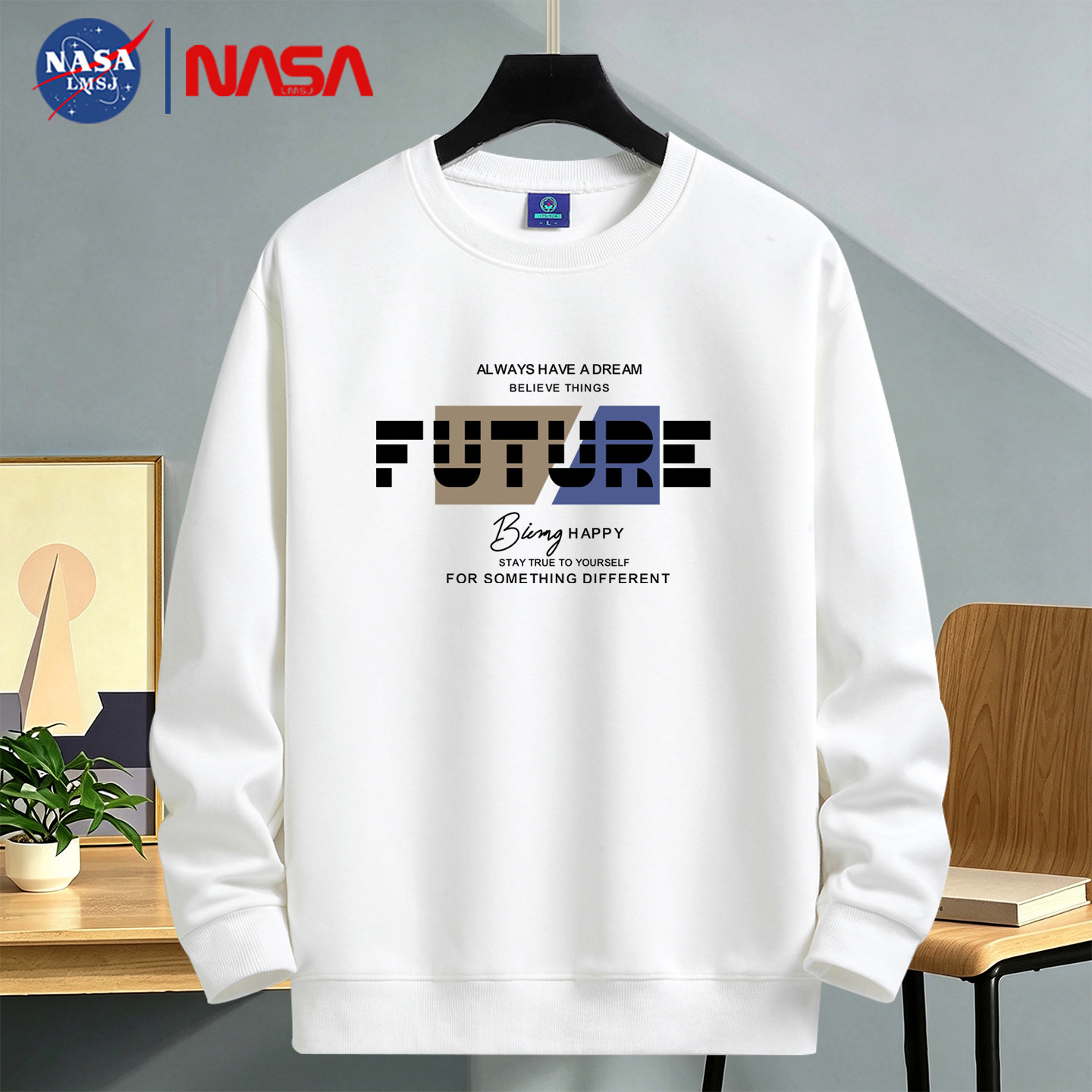 NASA联名男士重磅加绒加厚卫衣男