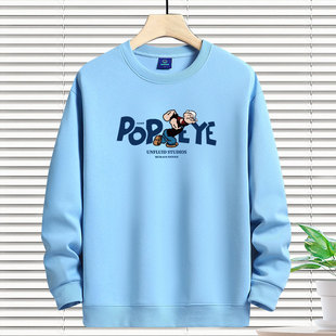 圆领卫衣男秋冬款 纯棉潮流重磅青少年休闲宽松加绒加厚保暖打底衫