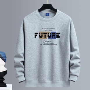 NASA春秋季纯棉卫衣男韩版潮流圆领T恤青少年休闲宽松长袖打底衫