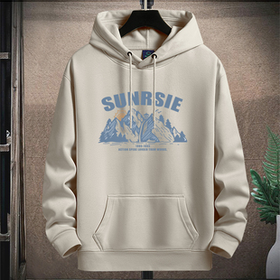 NASA新款加绒加厚纯棉连帽卫衣男士休闲宽松学生套头潮流帽衫外套