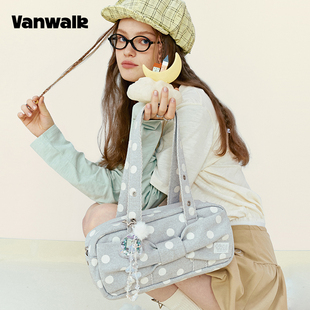 VANWALK Starry新款波点包包女生通勤手提单肩包日常百搭枕头包