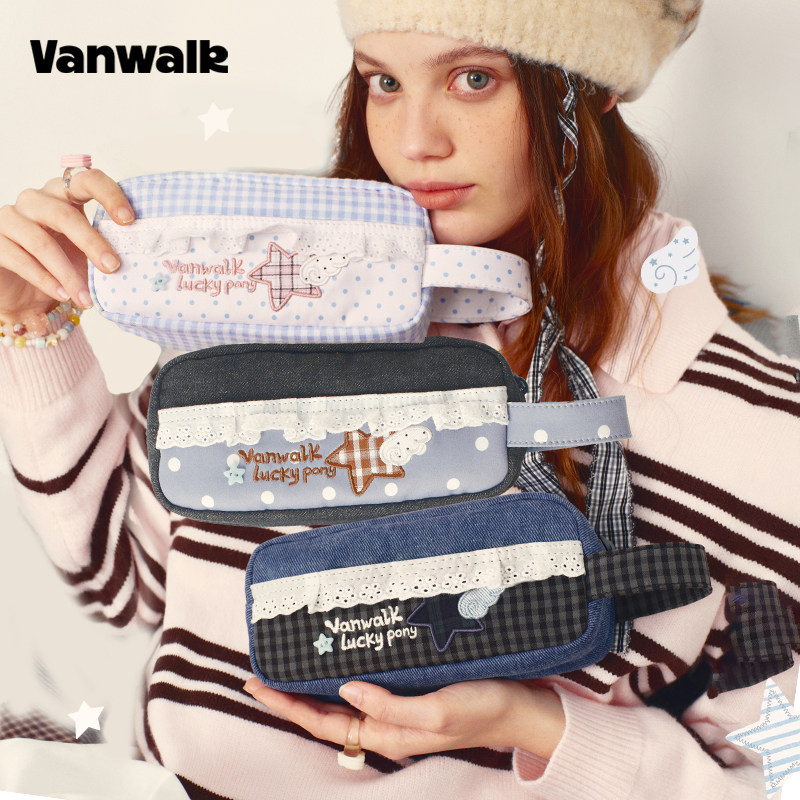VANWALK/出走裙边文具袋手提笔袋图片