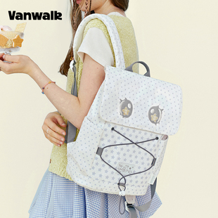 VANWALK 小众Starry星星眼睛大容量双肩包女生新款学生高颜值书包