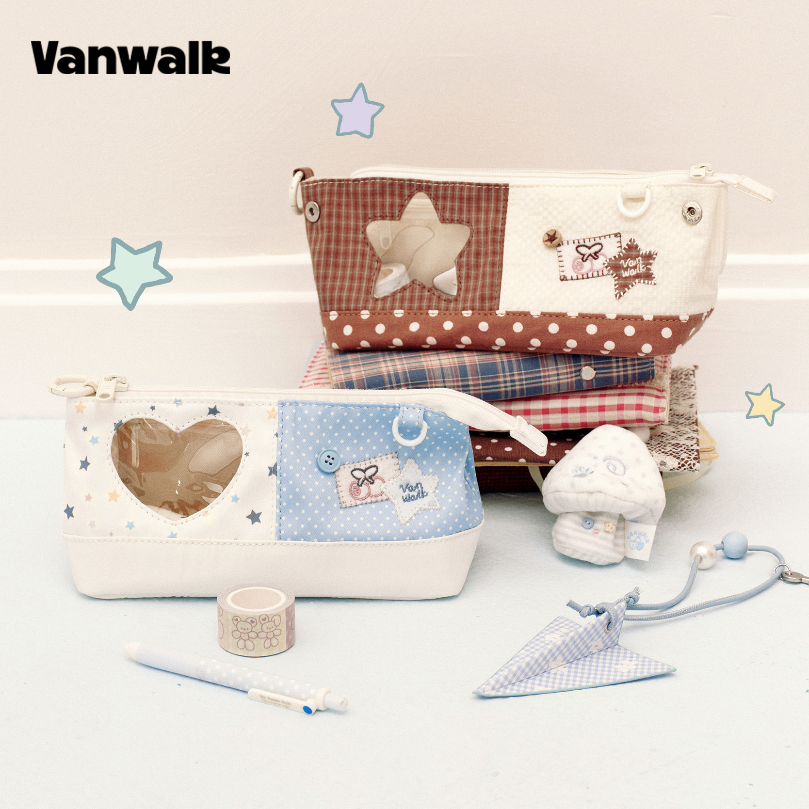 VANWALK/出走透明痛层学生文具袋图片