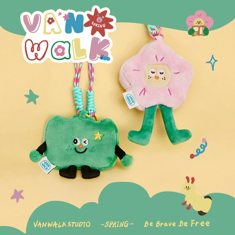 VANWALK小花园 原创可爱卡通迷你零钱包毛绒少女挂绳耳机收纳小包图片