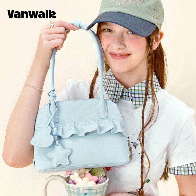 VANWALK/出走小众裙边手提单肩包
